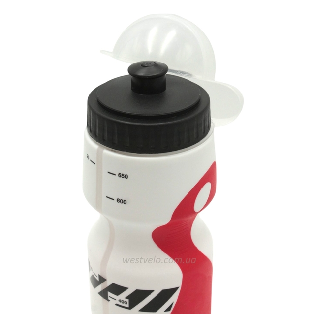 Фляга Discovery 650ml харч.пластик, біло-червона, з гумовими вставками фото westvelo.com