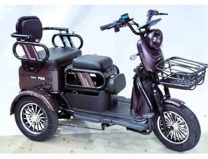 Трицикл Corso «PROTEX MAX» PX-186925, двигун 1200W, акумулятор 72V 28Ah графеновий, коричневий + 1 ящик. акум, колеса 10"