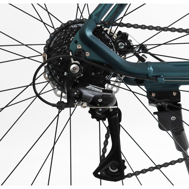Велосипед 29 AL Corso «ANTARES» AR-29386 алюміній 21", (к-т SHIMANO) чорно-смарагдовий фото westvelo.com