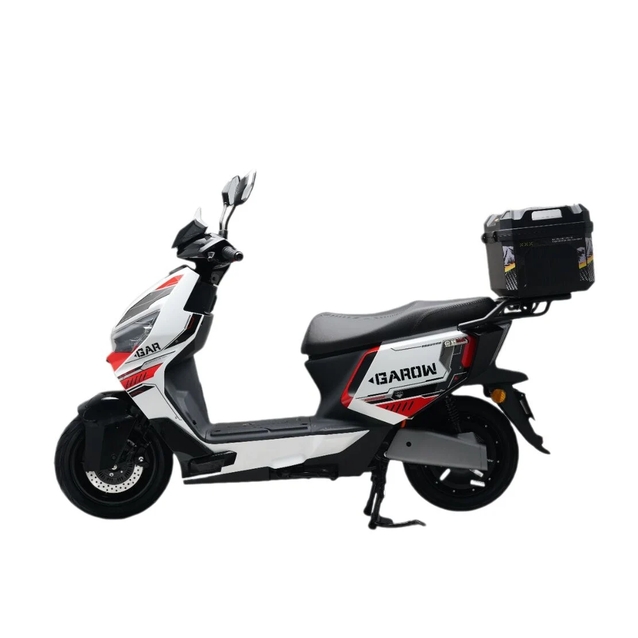Електроскутер Garow «L850» GR-2880, двигун 2999W, акумулятор 72V 48Ah літій-залізо-фосфатний, біло-червоний, колеса 12" фото westvelo.com
