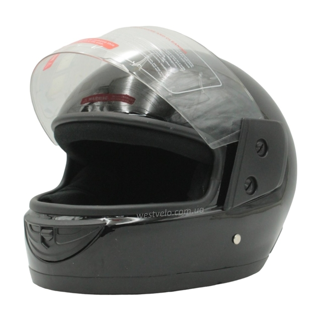 Мото шолом, закритий (XS 53-54) F2 чорний глянець, без логотипа (825-2) фото westvelo.com
