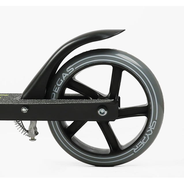 Самокат дитячий 2-х колісний, PU Skyper «PEGAS» PS-36922 чорний , Ø145mm, ST, ручне гальмо фото westvelo.com