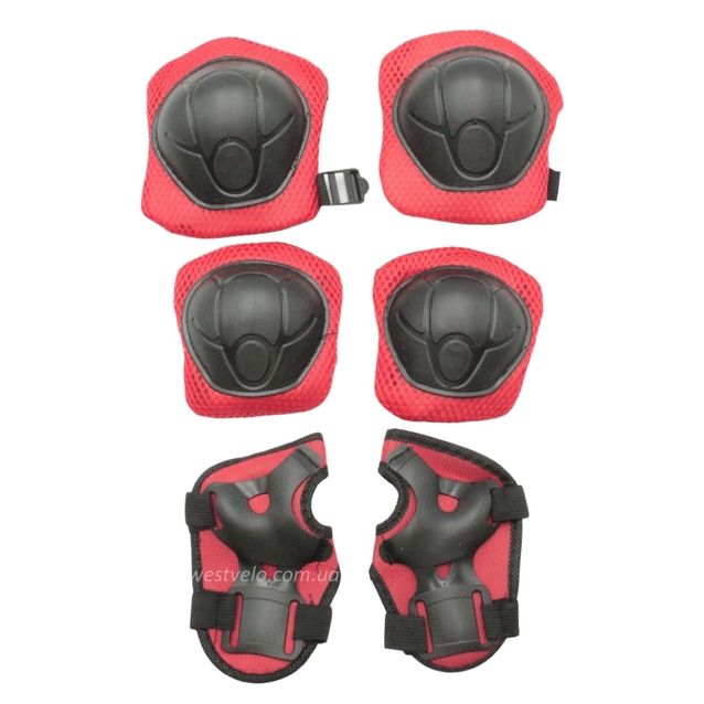 Комплект дитячого захисту у сітці 589, чорно-червоний фото westvelo.com