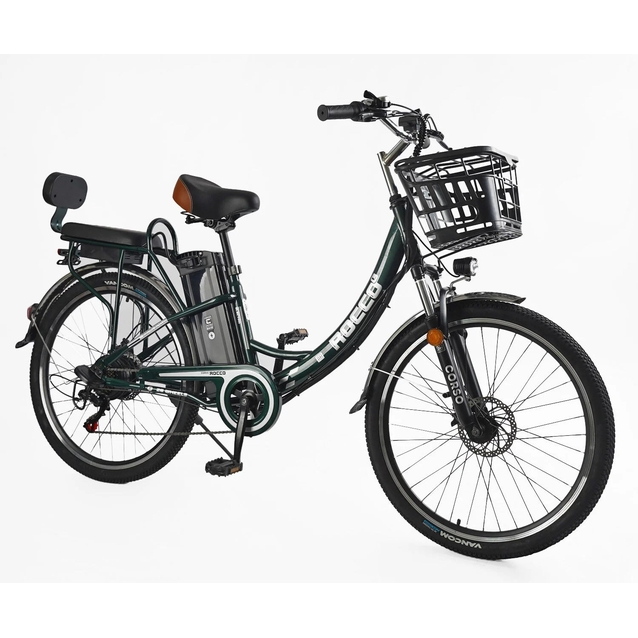 Електровелосипед 26 ST Corso «ROCCO» RC-26779 сталь, двигун 500W, акумулятор 48V20Ah літієвий, темно-зелений фото westvelo.com