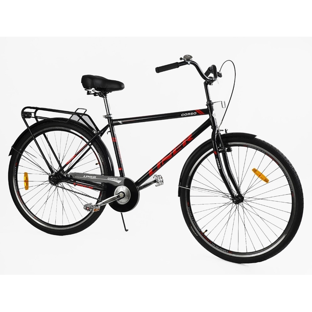 Міський велосипед 28 ST Corso «LINER» LN-28650 сталь 21", чорно-червоний фото westvelo.com