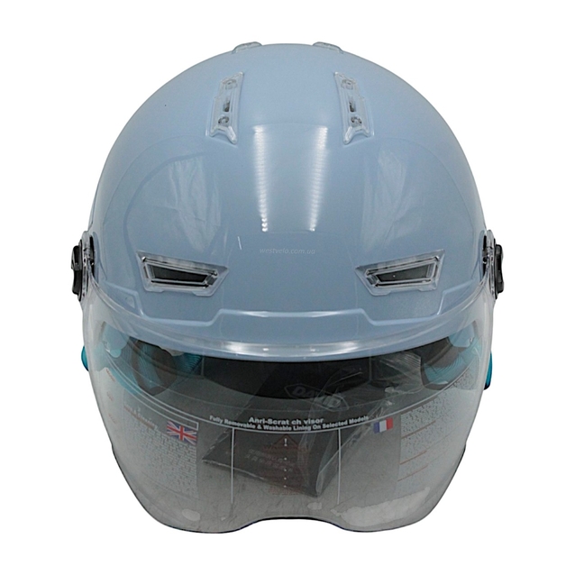 Мото шолом, відкритий (M-XL) "DAVID" D316, синій глянцевий (ABS) фото westvelo.com