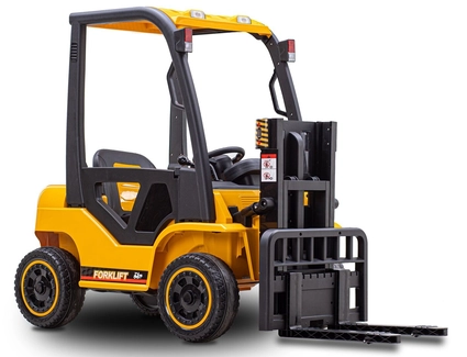 Електронавантажувач «JOY» KR-38790 двигун 2*45W, акумулятор 12V 9Ah, жовтий, пасок безпеки,USB-роз’єм під флешку, пульт керування,підсвіч.,музика