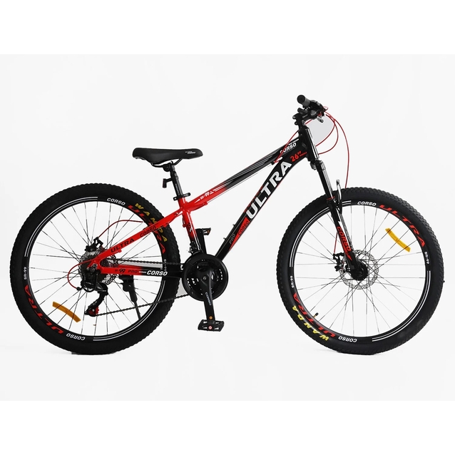 Велосипед 26 AL Corso «ULTRA» UT-10658 алюміній 13", (к-т SHIMANO) чорно-червоний (2) фото westvelo.com