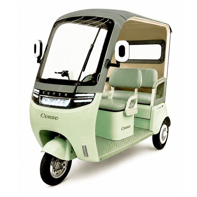 Трицикл з дашком Corso «TWIST» WS-675402, двигун 1500W, акумулятор 72V 30Ah літій-залізо-фосфатний, салатовий, колеса 10" фото westvelo.com