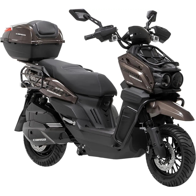 Електроскутер Corso «BLACKFURY» BF-178095, двигун 2800W, акумулятор 72V 40Ah літій-залізо-фосфатний, коричневий, колеса 12" фото westvelo.com
