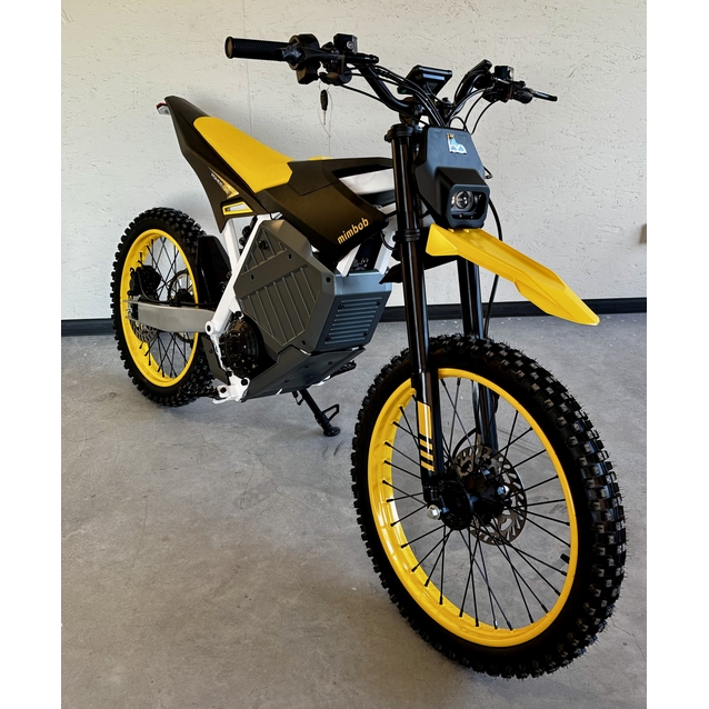 Електродіртбайк Corso STORM «MIMBOB» E-3000 Rally SM двигун 2999W, акумулятор 72V 27Ah літієвий, чорно-жовтий, колеса 19/17" фото westvelo.com