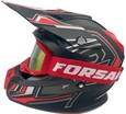 Шолом, закритий крос/ендуро (L) АТV Forsage Rider 031 чорно-червоний матовий з дашком + окуляри