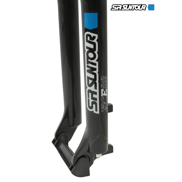Вилка 27.5 аморт. безрізьб. SR SUNTOUR (SF18-XCE 28-DS) Ø28.6mm (1-1/8) disk AL шток L-255mm.чорна.хід: 100мм фото westvelo.com