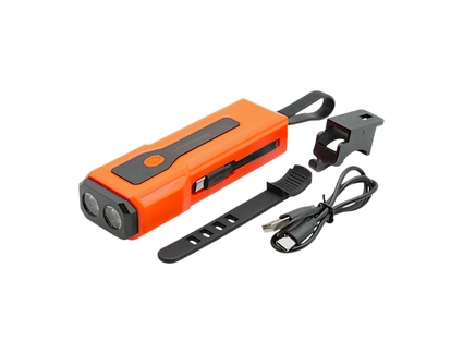 Фара Power bank (Type-C) (5000mAH) Z828-2x3W+COB, туристична, з (габаритним) аварійним червоно-синім світлом  (Помаранчевий)