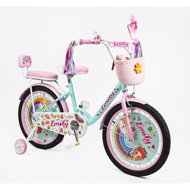 Дитячий велосипед 20 ST Corso «EMILY» ML-20547 бірюзово-рожевий фото westvelo.com