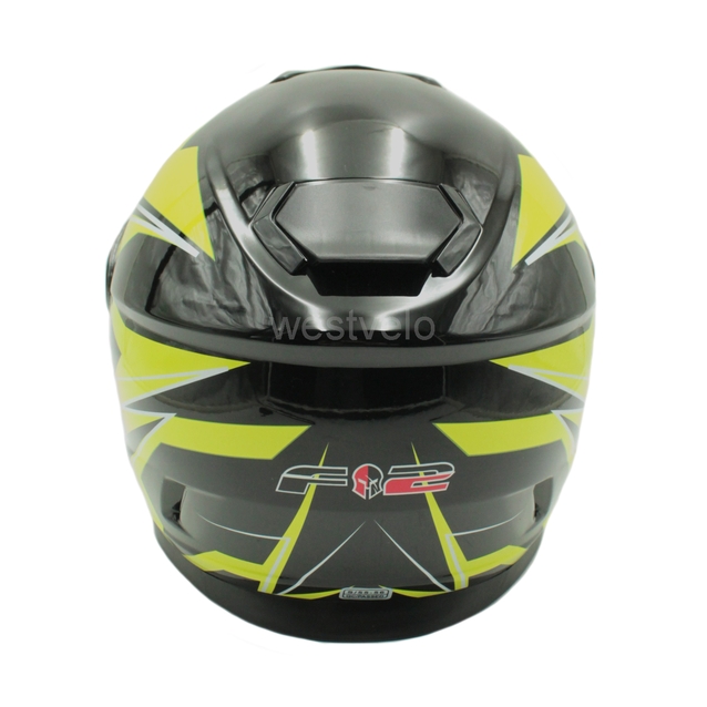 Мото шолом, закритий (S 55-56) F2 М65 Neon yellow чорно-жовтий, глянець фото westvelo.com