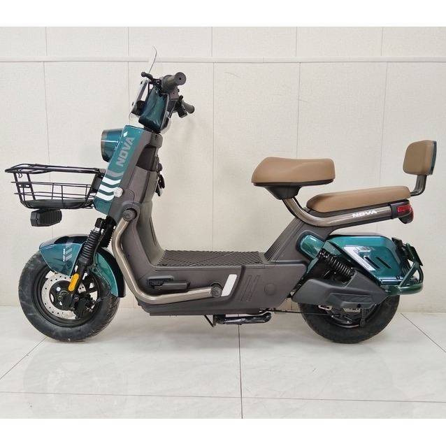 Електроскутер Corso «NOVA» N-730197, двигун 1000W, акумулятор 72V 20Ah графеновий, зелений, колеса 10" + 1 ящик. акум фото westvelo.com