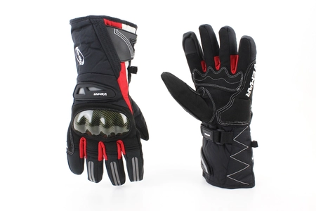 Мото рукавиці (XL) VEMAR (WP 04) (утеплені) чорно-червоні
