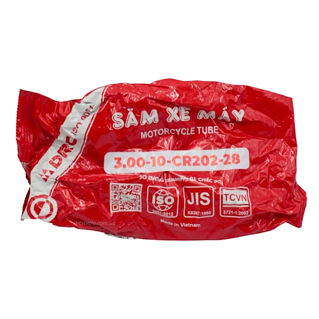 Камера "10" 3.00-10 В'єтнам DRC кривий ніпель фото westvelo.com