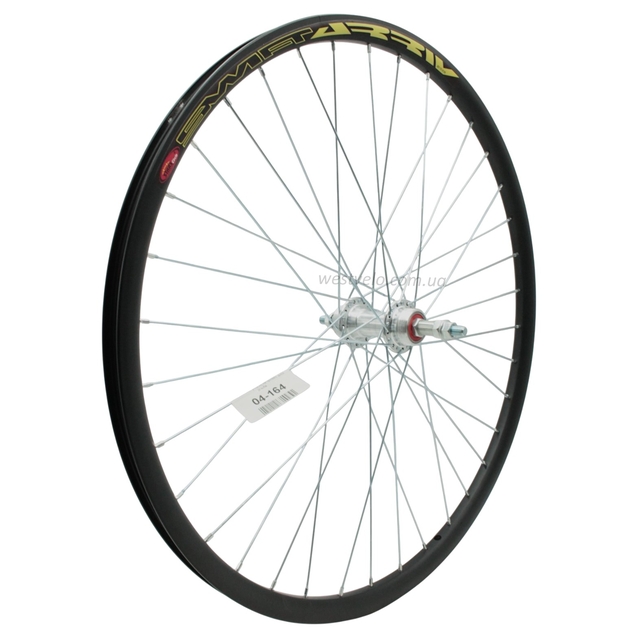 Колесо 26 зад, обід 2-ний чорний дисковий, втулка AL на промах, диск різьба фото westvelo.com
