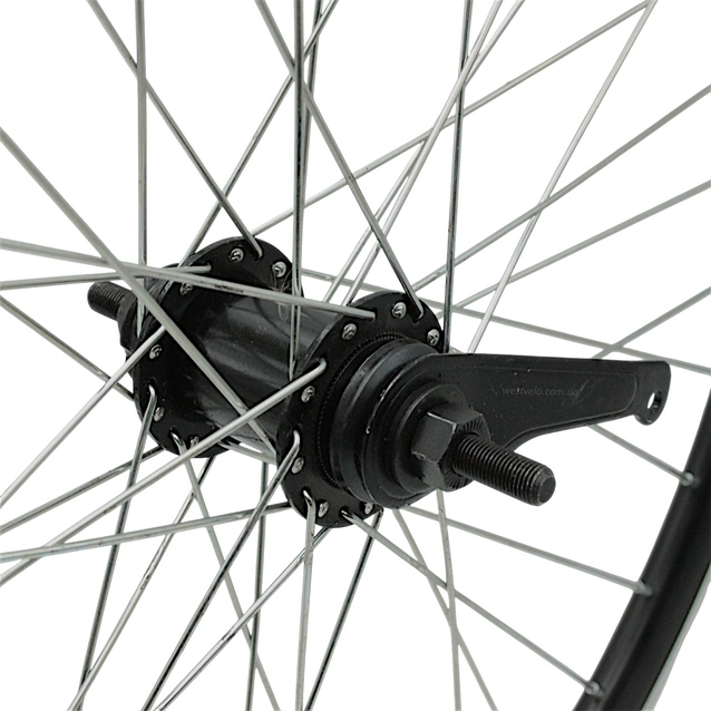 Колесо 24 зад, обід 2-ний чорний, втулка Falcon (чорна) + к-т фото westvelo.com