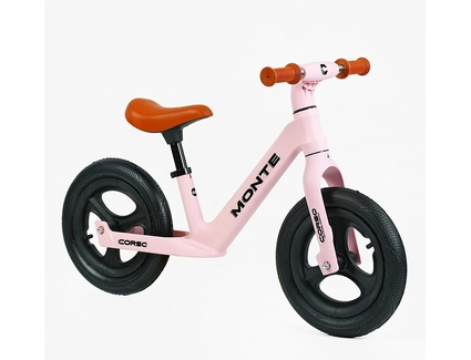 Велобіг 12 Corso надувні колеса, нейлонова рама «MONTE» SQ-07126 рожевий