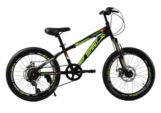 Велосипед 20 ST Corso «SPIRIT» TK 20306 сталь 12", (к-т SHIMANO) чорно-салатовий