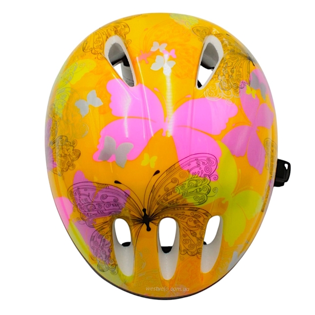 Вело шолом "TK Sport" 599 (53см) жовтий, метелик фото westvelo.com