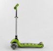 Самокат дитячий 3-х колісний, Best Scooter Y-00436 салатовий, колеса PU Ø120mm/80mm зі світлом, складне AL кермо фото westvelo.com