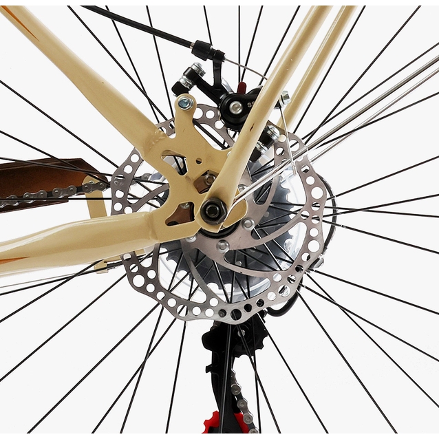 Міський велосипед 28 ST Corso «LIBERTY» LR-28406 сталь 20", (к-т SHIMANO) бежевий + кошик фото westvelo.com