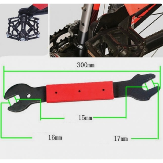 Ключ педальний червоно-чорний якісний PIHU ВТ-2919 фото westvelo.com