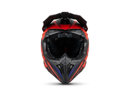 Шолом, закритий крос/ендуро (L) АТV Forsage Rider  018 чорно-червоно-синій з дашком + окуляри