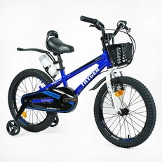 Дитячий велосипед 16 AL Corso «TAYGER» TTG-62893 АЛЮМІНІЄВА рама синьо-білий, ручне гальмо, дод. колеса, дзвоник, бутилочка