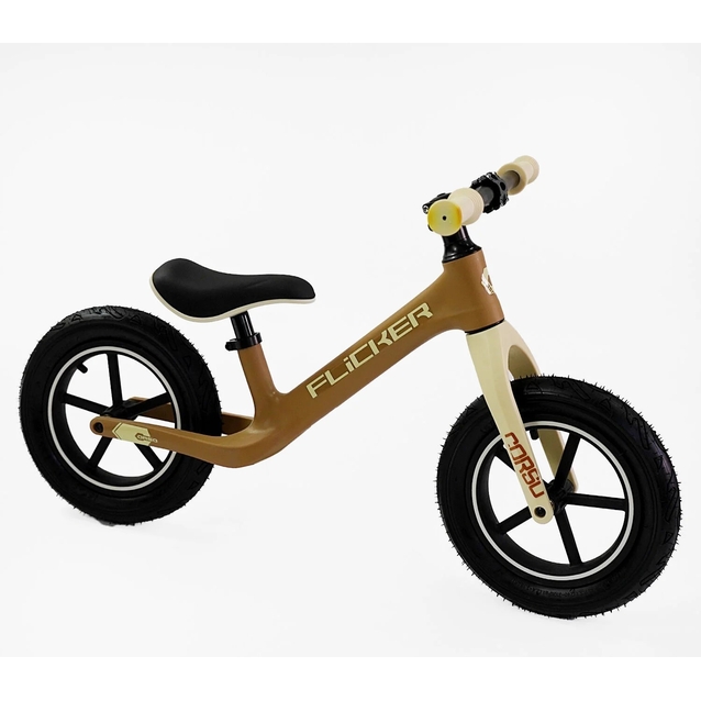 Велобіг 12 Corso надувні колеса, нейлонова рама «FLICKER»  FL-0879-75 коричневий фото westvelo.com