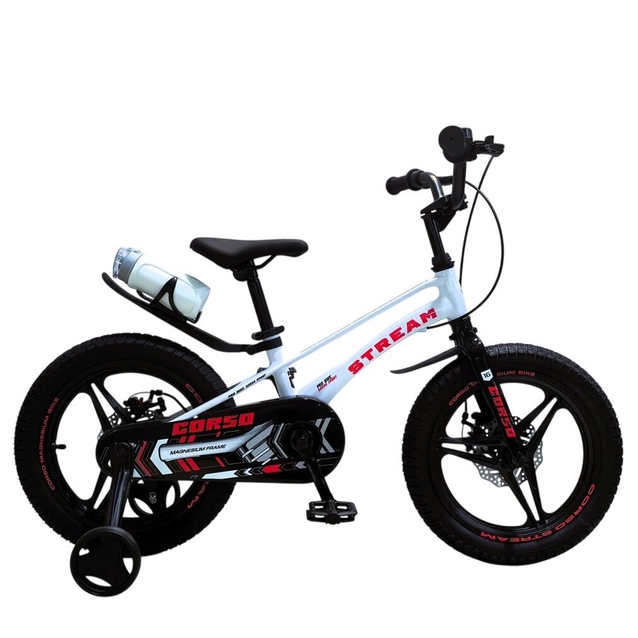 Дитячий велосипед 16 MG Corso «STREAM» SM-16835, магнієва рама, біло-червоний фото westvelo.com