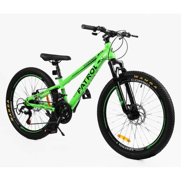 Велосипед 24 ST Corso «PATROL» PL-24752 сталь 11", (к-т SunRun) салатовий фото westvelo.com