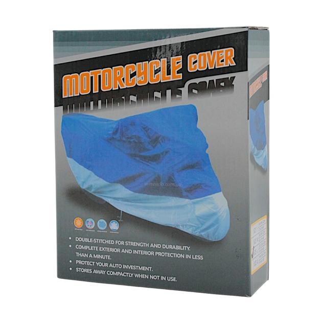 Чохол дощовик на скутер, "Motorcycle cover" синьо-сірий (S 183/89/122см) фото westvelo.com