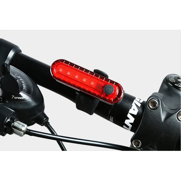 Мигалка на usb зарядку зад №056 VOLCANO червона з акумулятором (362) фото westvelo.com
