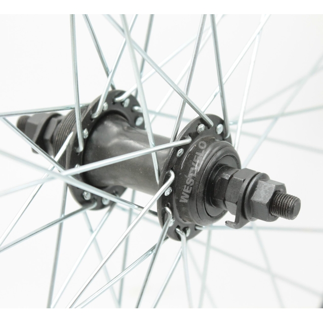 Колесо 24 перед, обід 2-ний чорний, втулка М на віночках диск різьба фото westvelo.com