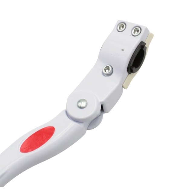 Підніжка регульована 24-29 на перо, тип 2, з червоним овалом, алюміній біла фото westvelo.com