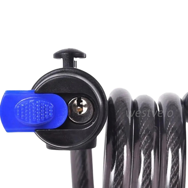 Замок TONYON 555 Ø12mm-1500mm на ключ, з кріпленням на раму фото westvelo.com