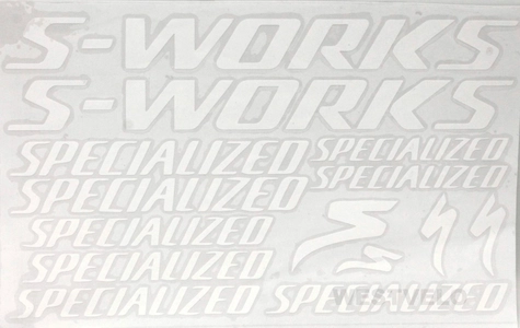 Наклейки SPECIALIZED білий фон, білі