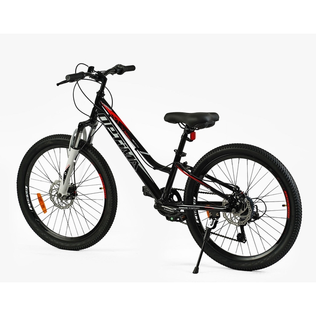 Велосипед 24 AL Corso «OPTIMA» TM-24114-1 алюміній 11", (к-т SHIMANO) чорно-білий фото westvelo.com