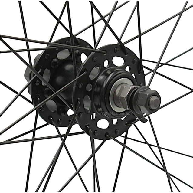 Колесо 27,5 перед, обід 2-ний чорний, втулка ST. SHUNFENG, диск 6 болтів, чорна спиця фото westvelo.com