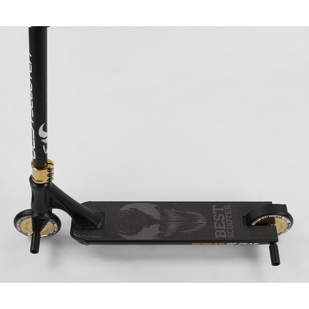 Самокат трюковий Best Scooter «SIMBIOTE-2» 71383 чорний, HIC-система, пеги, AL диск та дека, колеса PU Ø120mm, ширина керма - 57 см фото westvelo.com