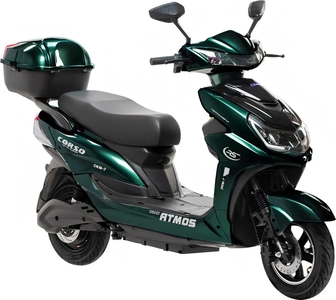Електроскутер Corso «ATMOS» TS-650326, двигун 2000W, акумулятор 72V/35Ah графеновий, зелений, колеса 10" + 1 ящик. акум