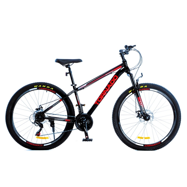 Велосипед 27.5 ST Corso «TORNADO» TR-27016 сталь 15,5", (к-т SHIMANO) чорно-червоний фото westvelo.com