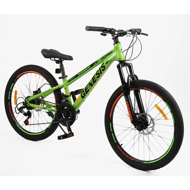 Велосипед 24 ST Corso «GENESIS»  G-24377 сталь 11", (к-т SunRun) салатовий фото westvelo.com