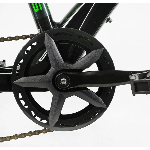 Велосипед 20 MG Corso «F35» MG-20355 магній 11", (к-т SHIMANO) чорно-салатовий фото westvelo.com