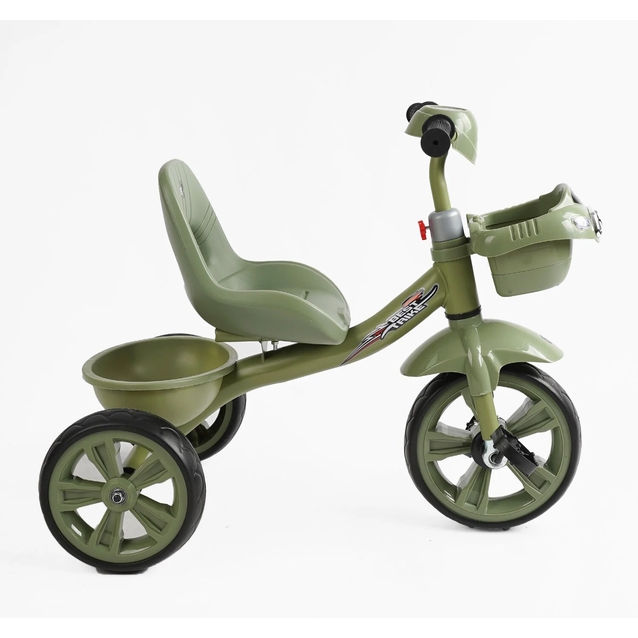 Дитячий велосипед 3-х колісний EVA (піна) Best Trike колеса 10-8, «Машинка» BS-60417 хакі, сталева рама, УКР.ОЗВУЧУВАННЯ, кошик фото westvelo.com